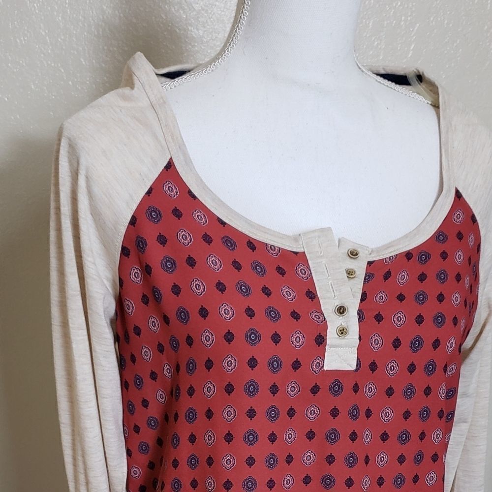 Long two tone floral top